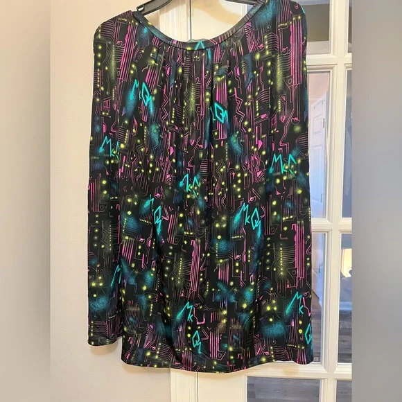 Alexander McQueen Black Multicolor Blouse size XL - Picture 3 of 11